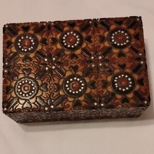 Hand Carved & Painted Wood Box, Made In Poland